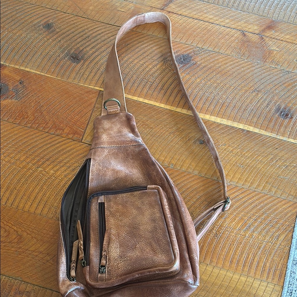 Brown Leather Sling Bag